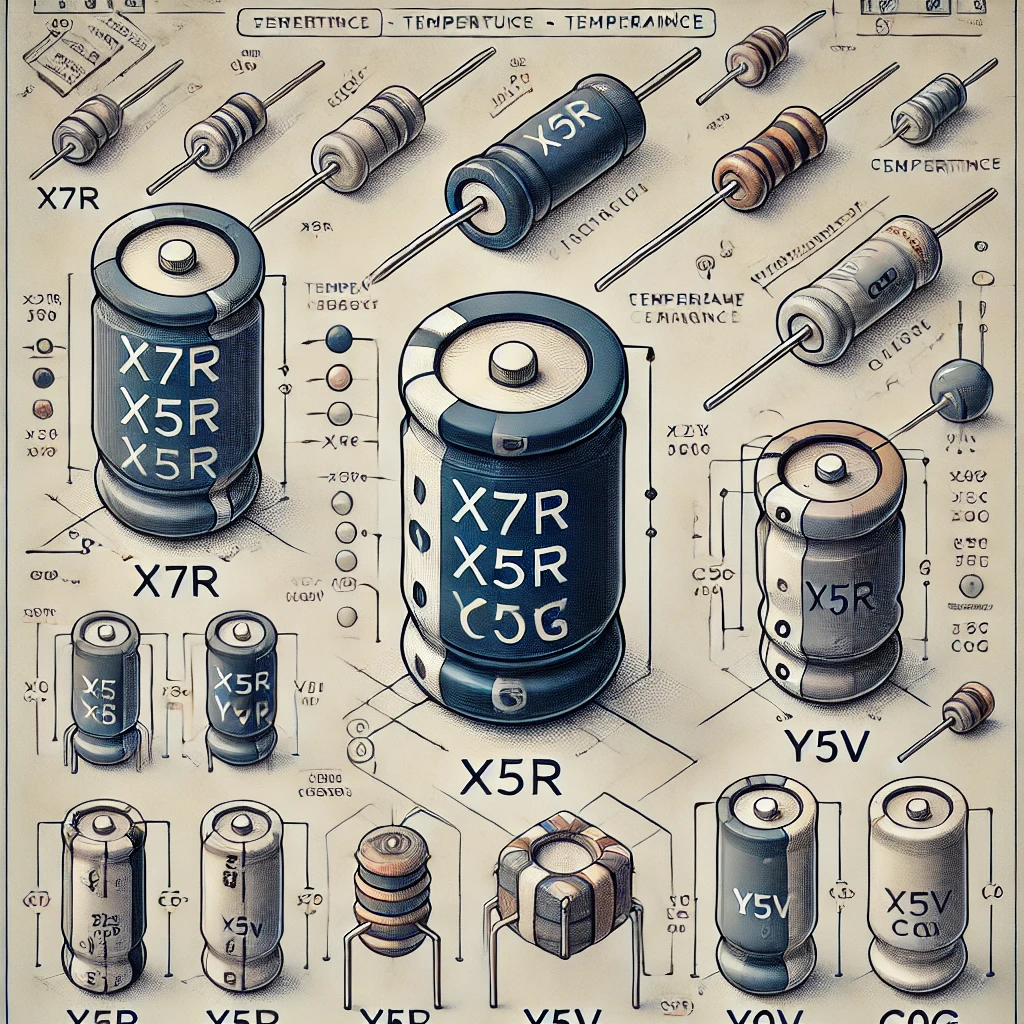 Difference between X7R, X5R, X8R, Z5U,Y5V, X7S, C0G Capacitor dielectrics